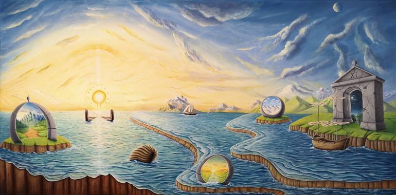 Original Time Painting by Asensir X  Surrealism Art on Canvas  Time No11