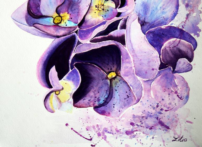 Original Art Deco Floral Painting by LILIA POSTU
