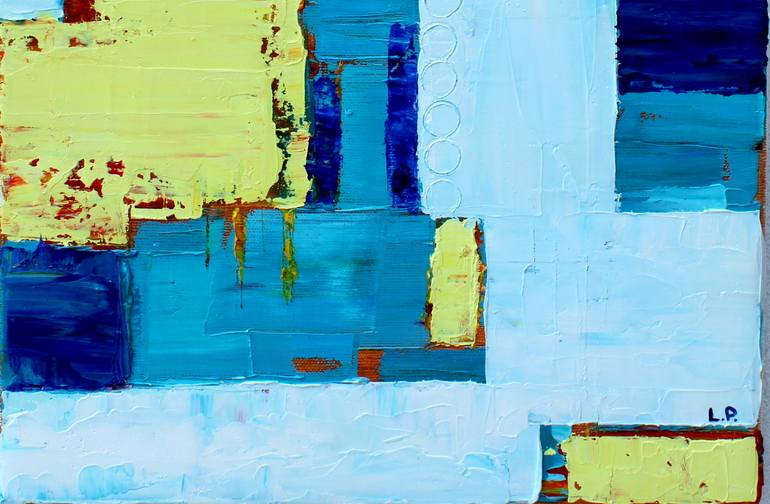 Original Cubism Abstract Painting by Lilia Postu