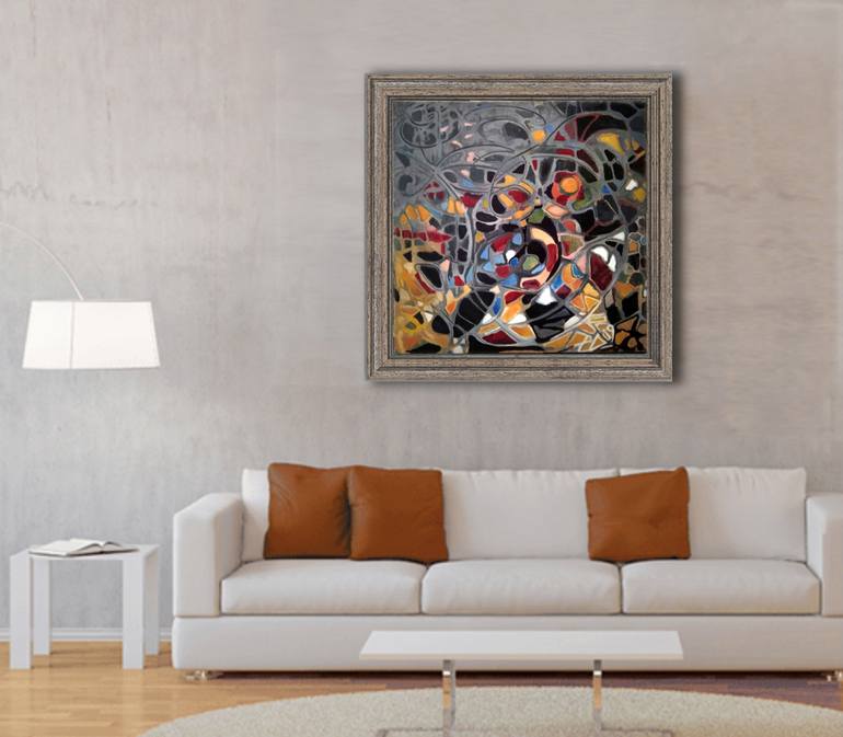 Original Abstract Geometric Painting by Dimitra Christinaki