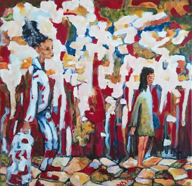 Print of Abstract People Paintings by Dimitra Christinaki