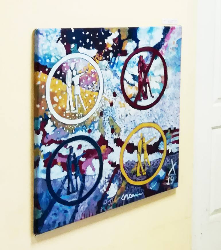 Original Abstract Expressionism Abstract Painting by Dimitra Christinaki