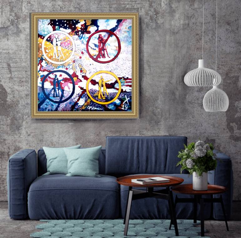 Original Abstract Expressionism Abstract Painting by Dimitra Christinaki