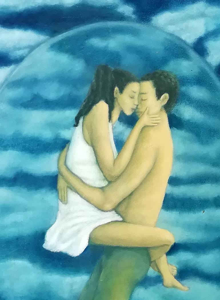 Original Fine Art Erotic Painting by Dimitra Christinaki