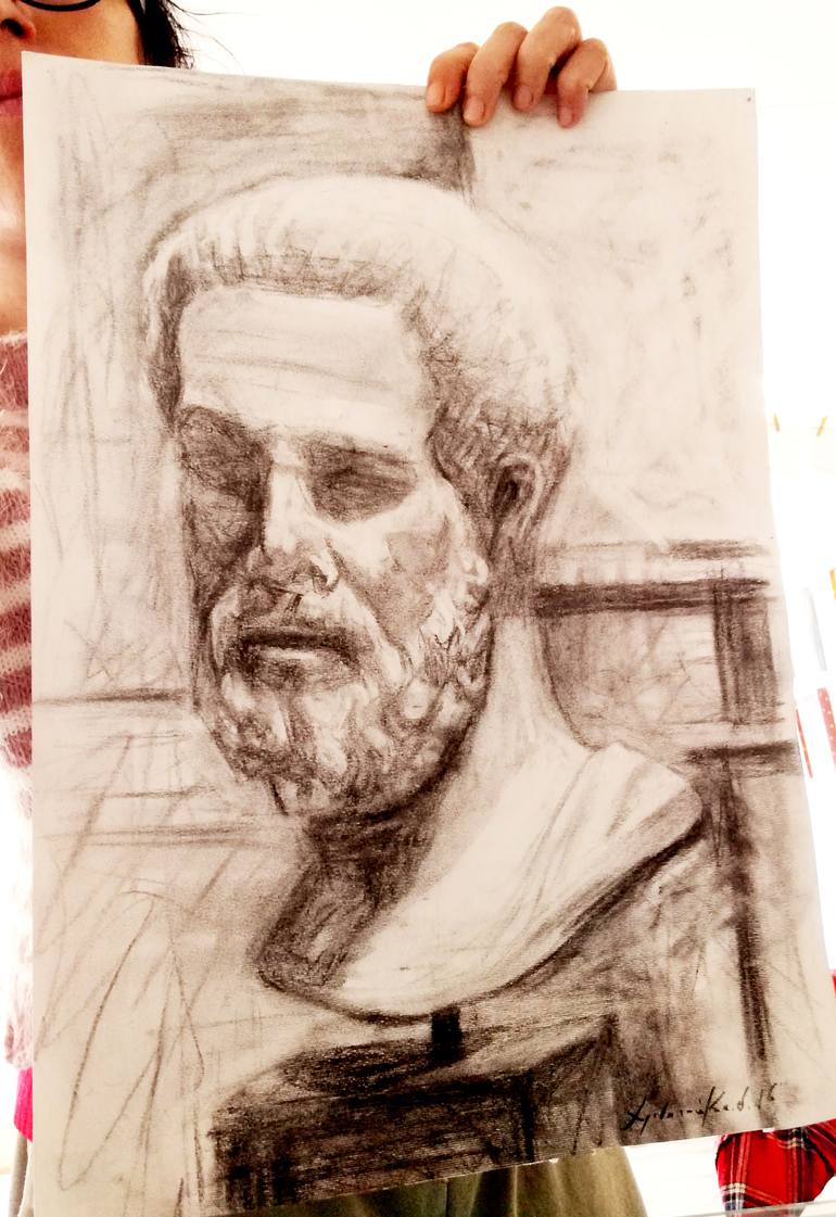 Original Figurative People Drawing by Dimitra Christinaki