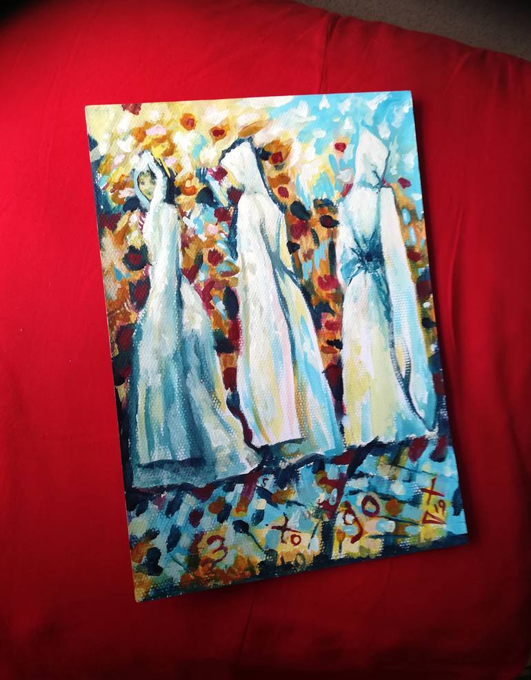Original Abstract Religion Painting by Dimitra Christinaki