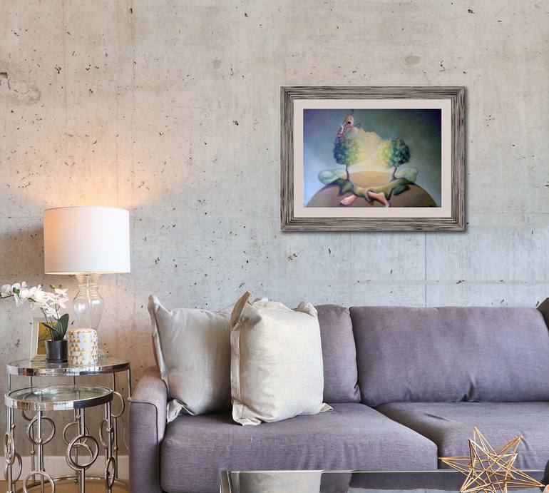 Original Abstract Landscape Painting by Dimitra Christinaki