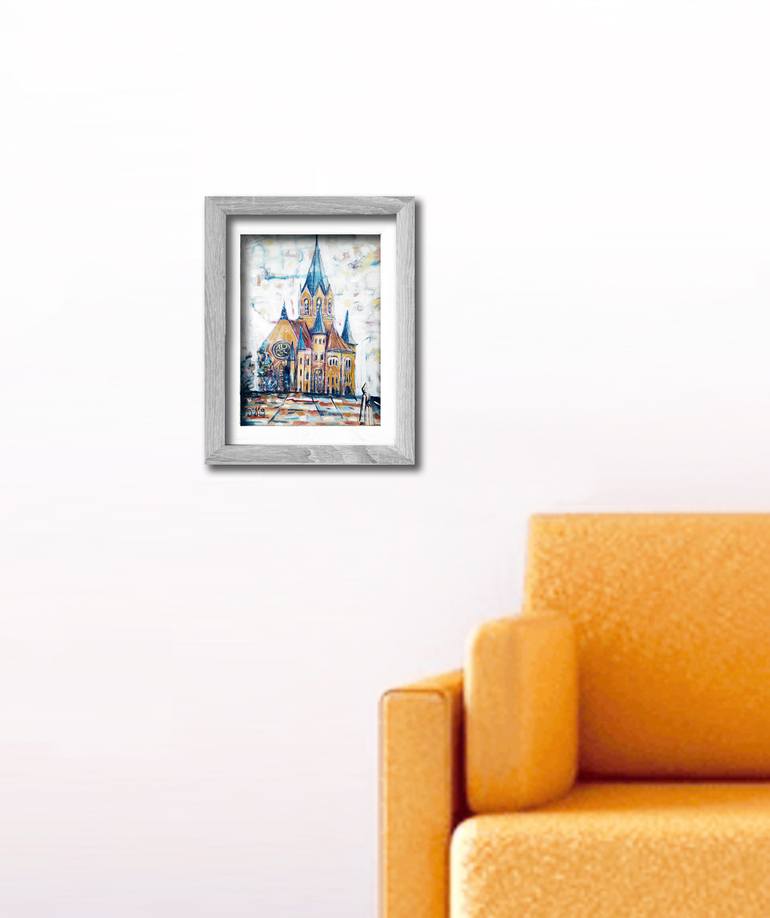 Original Abstract Expressionism Architecture Painting by Dimitra Christinaki