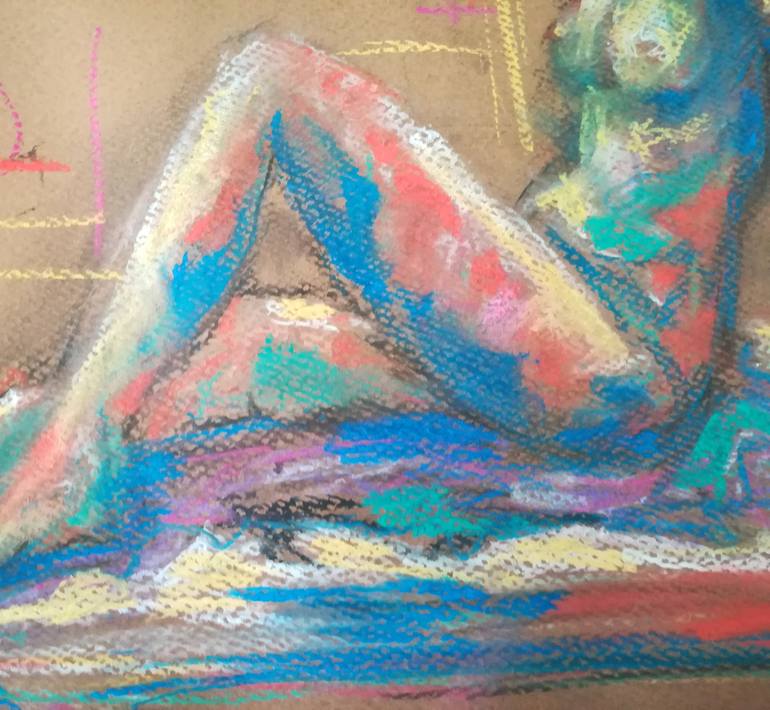 Original Abstract Nude Drawing by Dimitra Christinaki