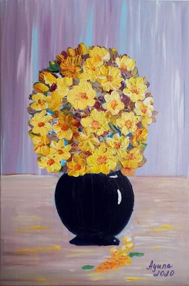 Print of Fine Art Floral Paintings by Ayuna Kanatkalieva