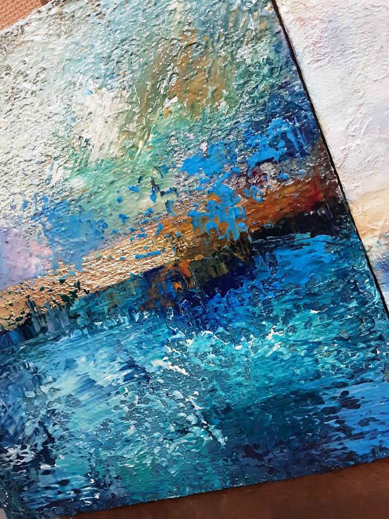 Original Abstract Expressionism Seascape Painting by Helen Lepsky