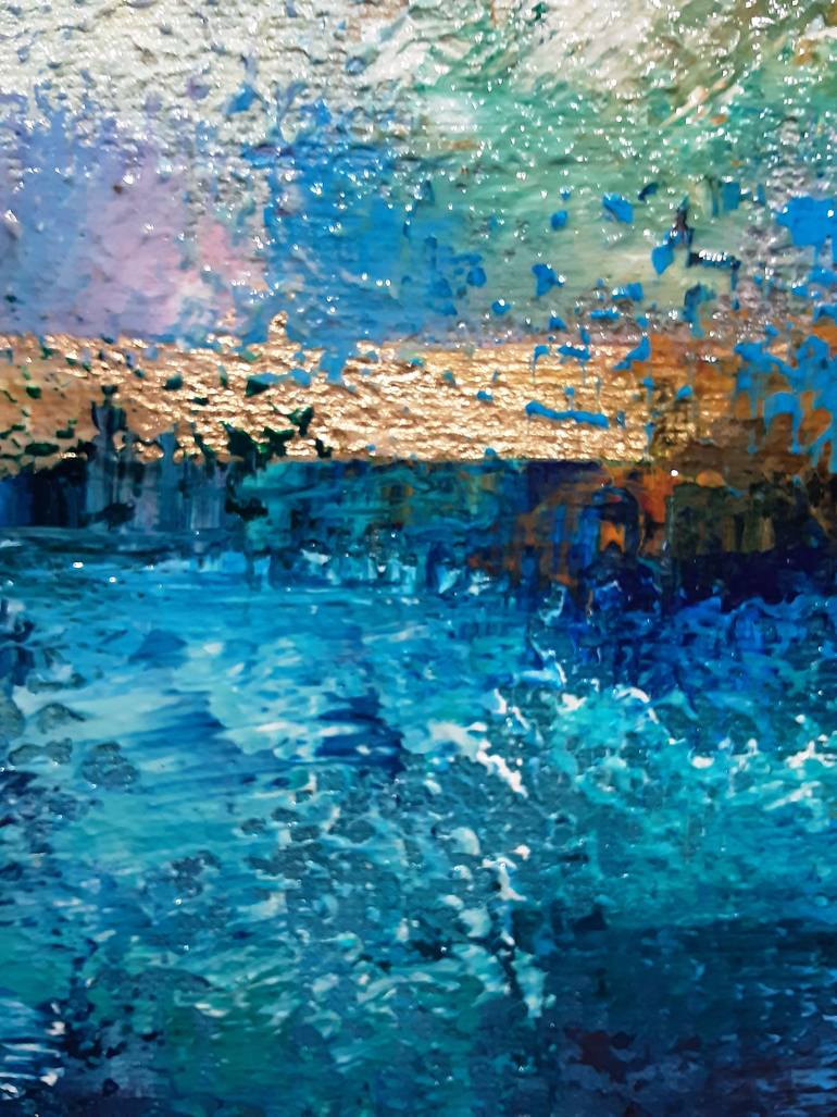 Original Abstract Expressionism Seascape Painting by Helen Lepsky