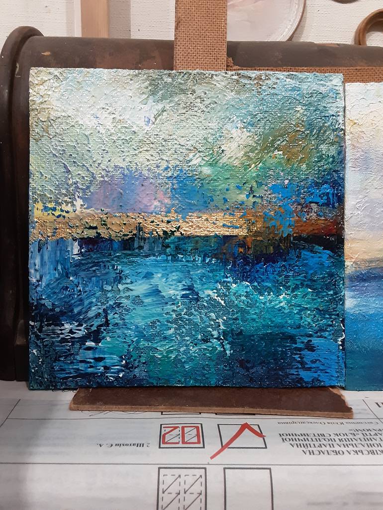 Original Abstract Expressionism Seascape Painting by Helen Lepsky