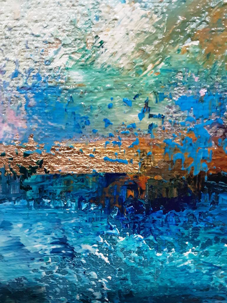 Original Abstract Expressionism Seascape Painting by Helen Lepsky