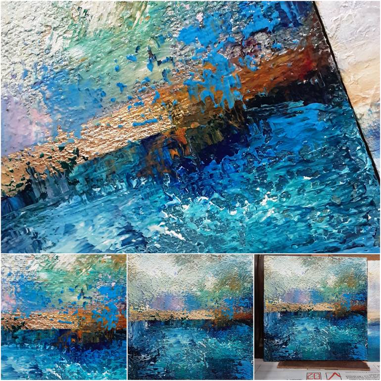 Original Abstract Expressionism Seascape Painting by Helen Lepsky