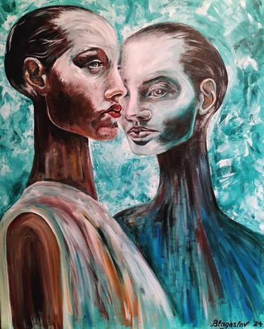 Original Modernism Fantasy Painting by Stelian Blagoslov