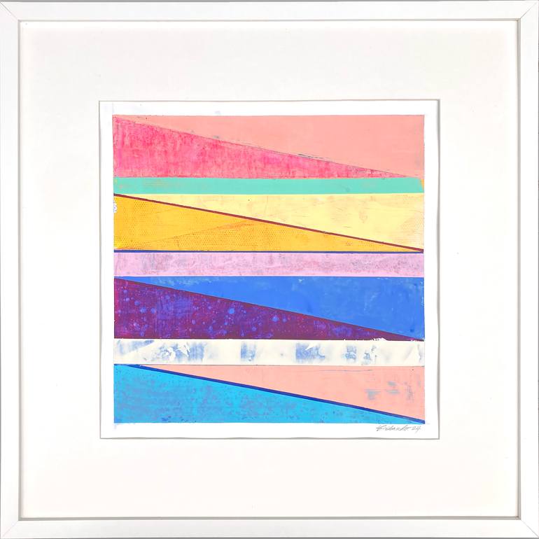 Original Geometric Abstract Painting by Louis Gribaudo