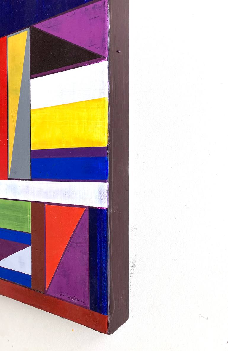 Original Abstract Geometric Painting by Louis Gribaudo