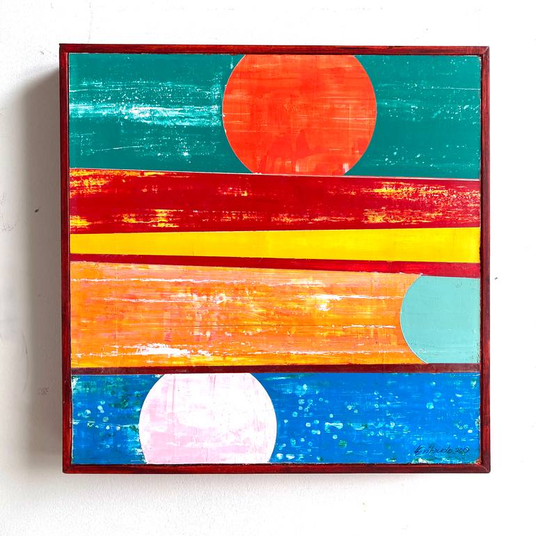 Original Abstract Geometric Painting by Louis Gribaudo