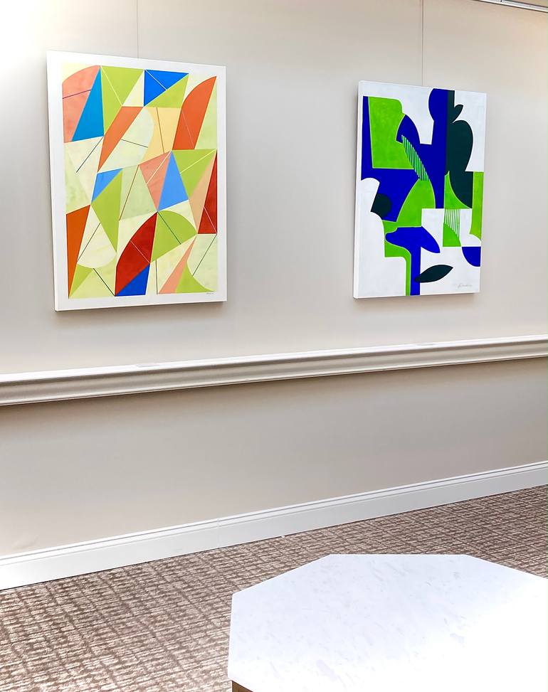 Original Abstract Geometric Painting by Louis Gribaudo