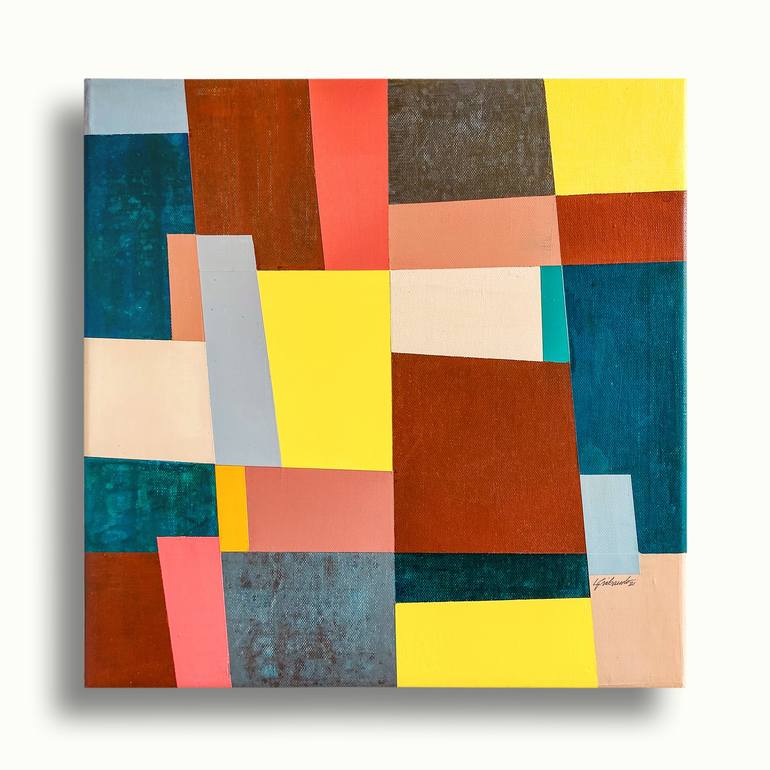Original Abstract Geometric Painting by Louis Gribaudo