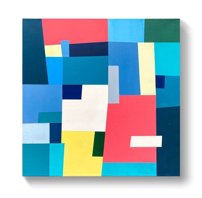 Original Abstract Geometric Painting by Louis Gribaudo