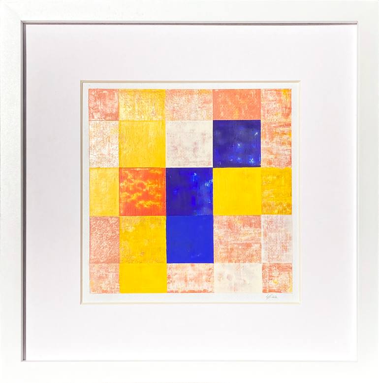 Original Abstract Geometric Painting by Louis Gribaudo