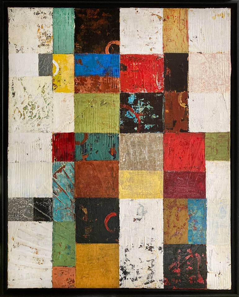 Original Abstract Geometric Painting by Louis Gribaudo