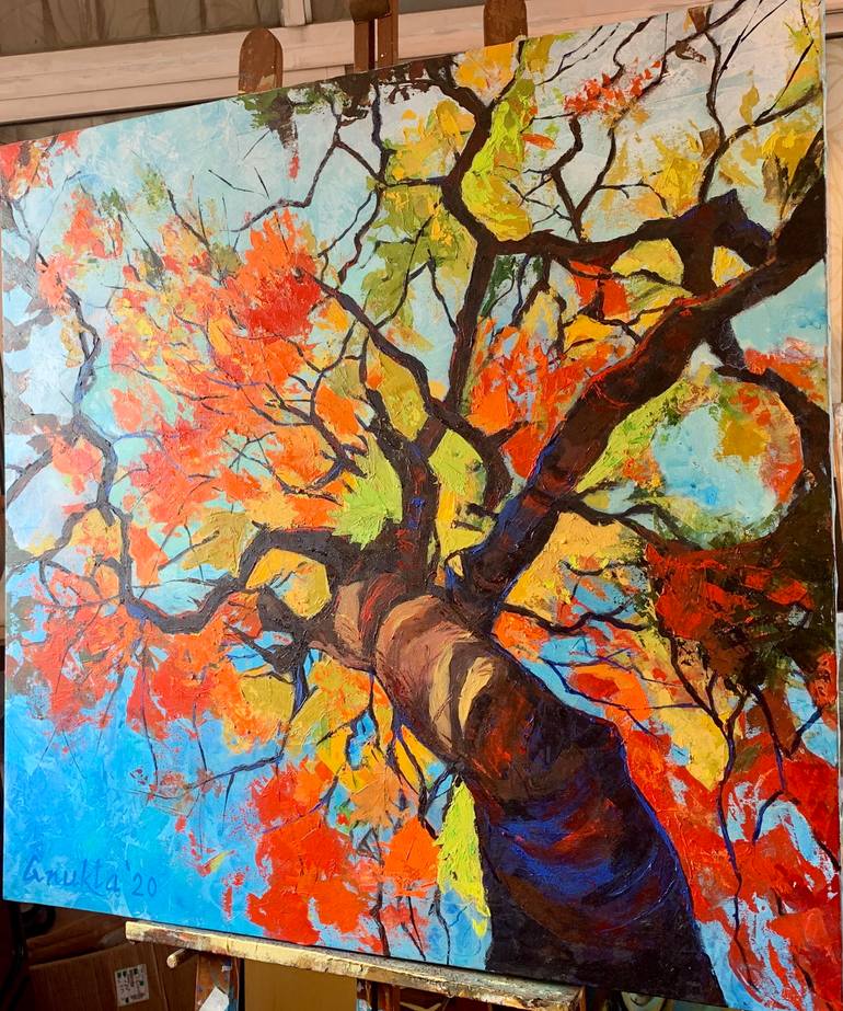 Original Abstract Expressionism Landscape Painting by Anukta Mukherjee Ghosh