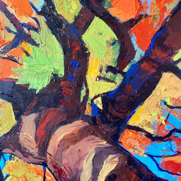 Original Abstract Expressionism Landscape Painting by Anukta Mukherjee Ghosh