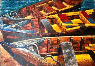 Original Boat Paintings by Anukta Mukherjee Ghosh