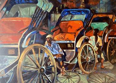 Print of Expressionism Transportation Paintings by Anukta Mukherjee Ghosh