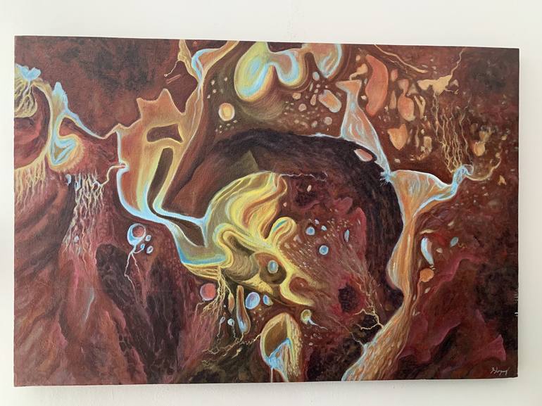 Original Abstract Expressionism Landscape Painting by Marco Antonio Marquez Garcia