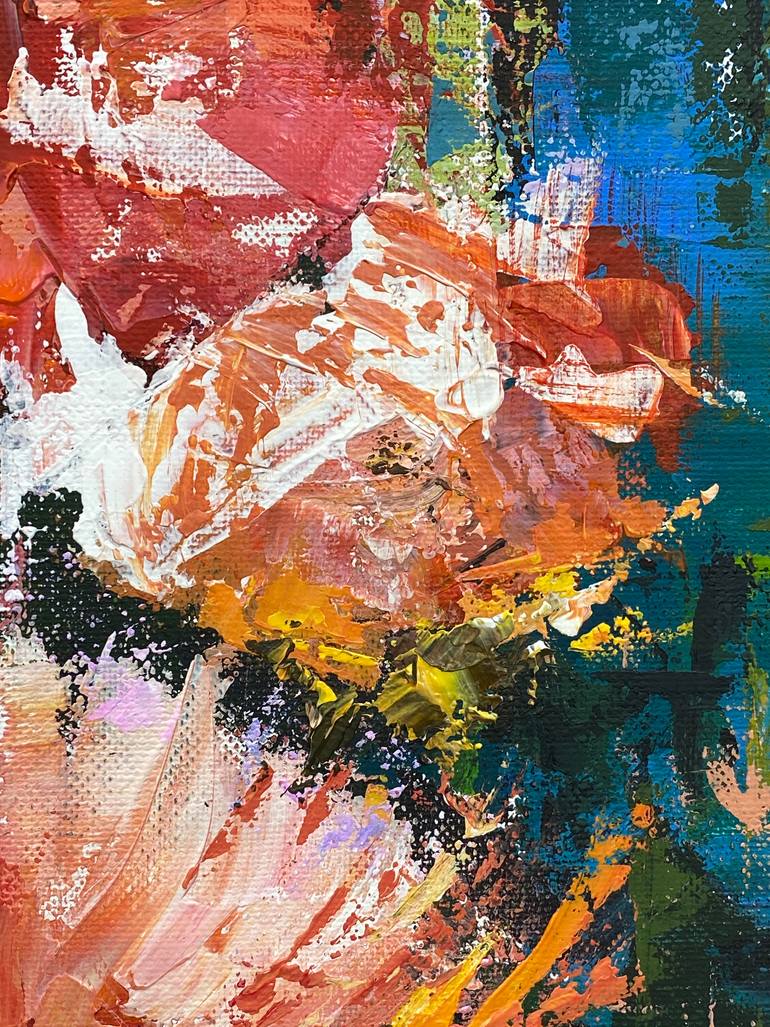 Original Abstract Expressionism Floral Painting by Natty Sviderskaia