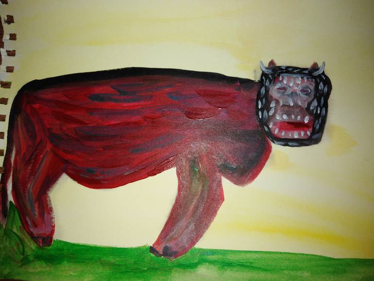 Original Surrealism Animal Painting by Eddie O Donnell