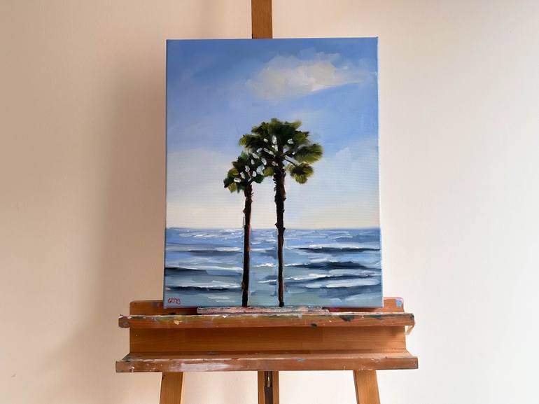 Original Illustration Seascape Painting by Daria Gerasimova