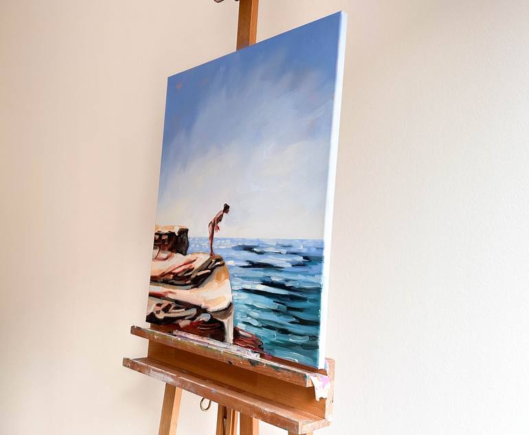 Original Figurative Seascape Painting by Daria Gerasimova