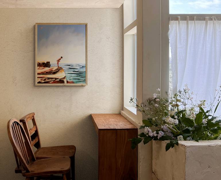 Original Figurative Seascape Painting by Daria Gerasimova