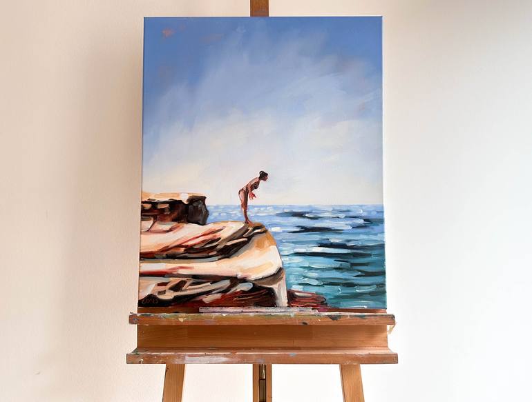 Original Figurative Seascape Painting by Daria Gerasimova