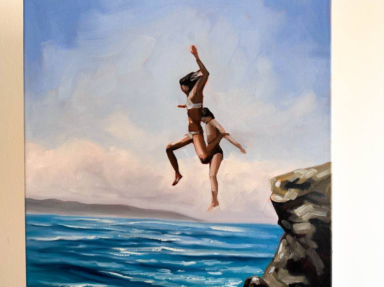 Original Figurative Seascape Painting by Daria Gerasimova