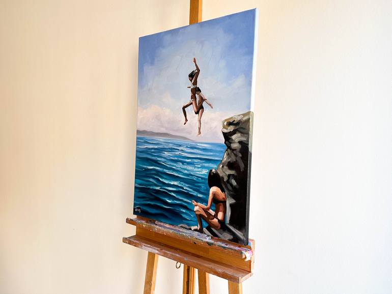 Original Figurative Seascape Painting by Daria Gerasimova