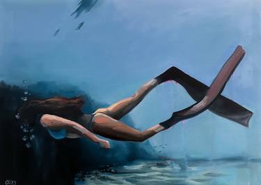 Snorkeling - Underwater Diving Lady Female Figure thumb