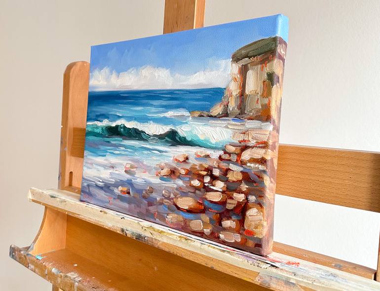 Original Impressionism Seascape Painting by Daria Gerasimova