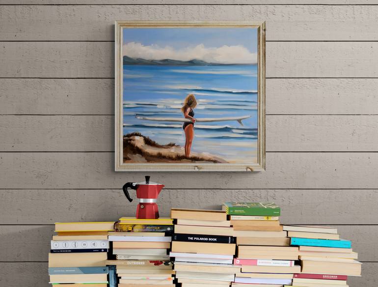 Original Figurative Beach Painting by Daria Gerasimova