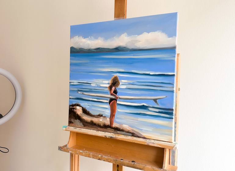 Original Figurative Beach Painting by Daria Gerasimova