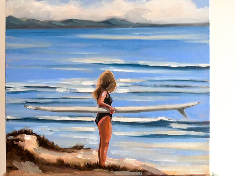 Original Figurative Beach Painting by Daria Gerasimova
