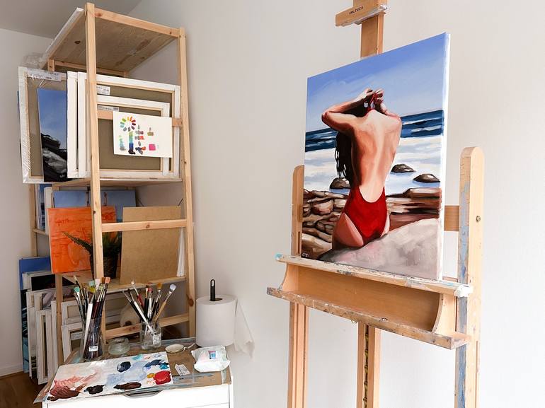 Original Realism Beach Painting by Daria Gerasimova