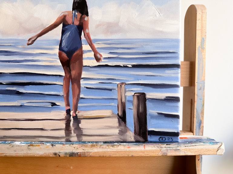 Original Figurative Beach Painting by Daria Gerasimova