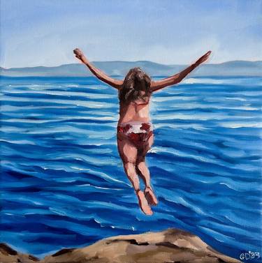 Jump into the Water - Diving Woman Girl Seascape Ocean Sea thumb