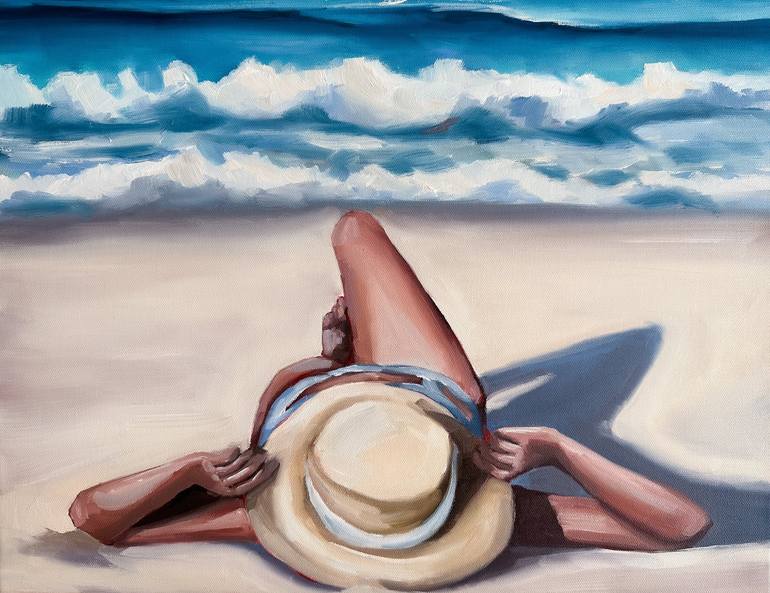 Original Realism Beach Painting by Daria Gerasimova